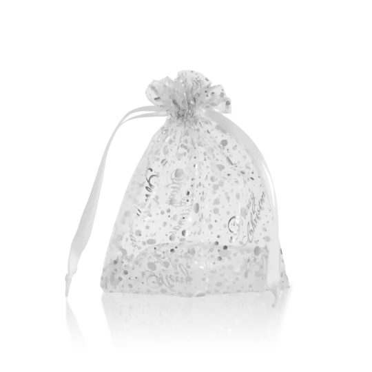 Pungă din organza „Perle argintii” 14 x 19 cm